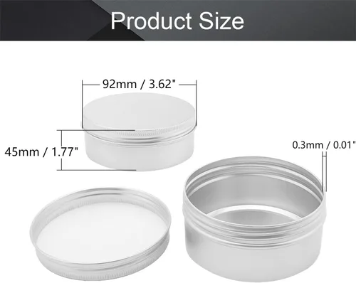 Vista 2 de Othmro 3 latas redondas de metal de 6.8 onzas, latas de aluminio, envases recargables, latas de 6.8 fl oz, botella con tapa de tornillo