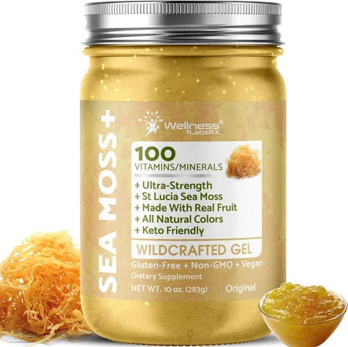 Vista 10 de Gel de musgo de mar irlandés crudo - Superalimento de musgo marino recolectado en la naturaleza - Sabor a manzana y canela, rico en vitaminas