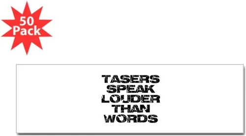 Vista 2 de CafePress Pegatina Tasers Speak Louder Than Words (Bumper 50 pegatina (Bumper 50 pk)