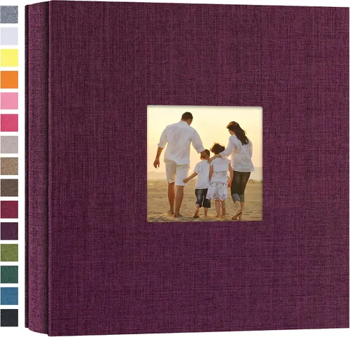 Vista 27 de potricher - Álbum de fotos pequeño para 100 fotos de 4 x 6 pulgadas, con portada de lino con foto, familiar, para bodas, aniversarios, bebés o Beige