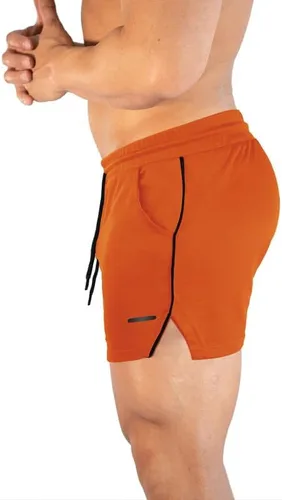 Vista 2 de TEZO Pantalones cortos de entrenamiento para hombre, 5 pulgadas, para gimnasio, atletismo, correr, entrenamiento, de secado rápido, pantalones