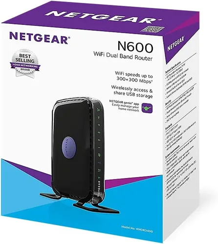 Vista 5 de Router inalámbrico RangeMax (WNR1000 100 NAS (G54/N150)), de Netgear , Negro