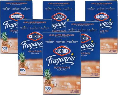 Vista 19 de Clorox Fraganzia - Hojas para secadora, aroma Hawaiian Escape, 105