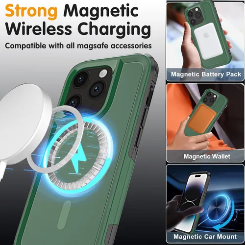 Vista 6 de Funda para iPhone 13 Pro Max y iPhone 14 Pro Max, [compatible con MagSafe] [prueba anticaídas de 10 pies] [2 protectores de pantalla de TPE]