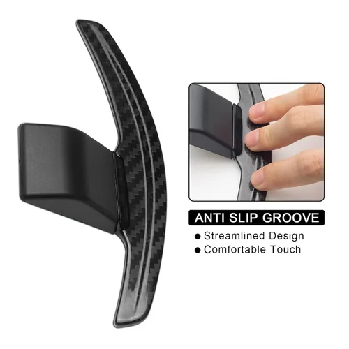 Vista 4 de Cubierta de fibra de carbono real para volante de cambio extendida compatible con BMW F01 F02 F06 F07 F10 F13 F15 F20 F21 F30 F45 F48 F80 F83 I12 M2