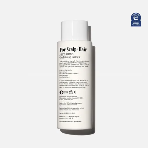 Vista 2 de Nécessaire El acondicionador. Sin fragancia. Tratamiento hidratante para cuero cabelludo + cabello. Ácido hialurónico. Hipoalergénico. Probado por