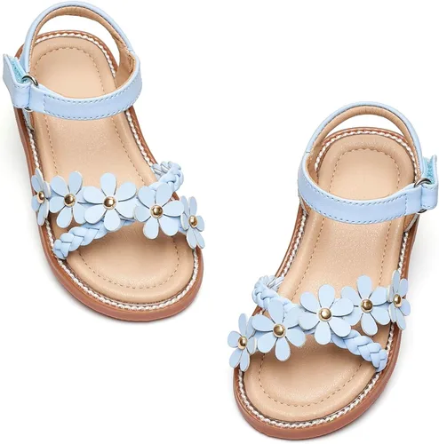Vista 44 de Kiderence Sandalias de niña de las flores para niñas pequeñas, zapatos de Ck303 Oro