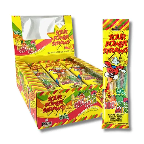 Vista 10 de Sour Power Premium Sorbetes de caramelo surtidos – Los caramelos de pajitas agrias originales desde 1985 – 50 g (Paquete de 6) – Vegano,