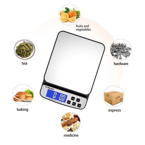 Vista 2 de Báscula de envío digital de 110 libras x 0.04 oz con función de retención y conteo, báscula de correo para envíos de paquetes, báscula postal