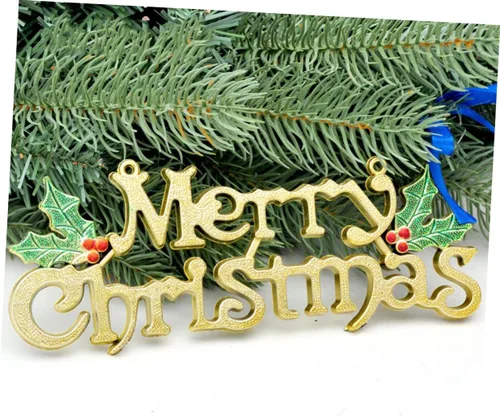 Vista 5 de ABOOFAN 12 unids Navidad carta puerta colgante placa árbol adornos puerta colgantes suministros colgantes colgantes señalización plástico