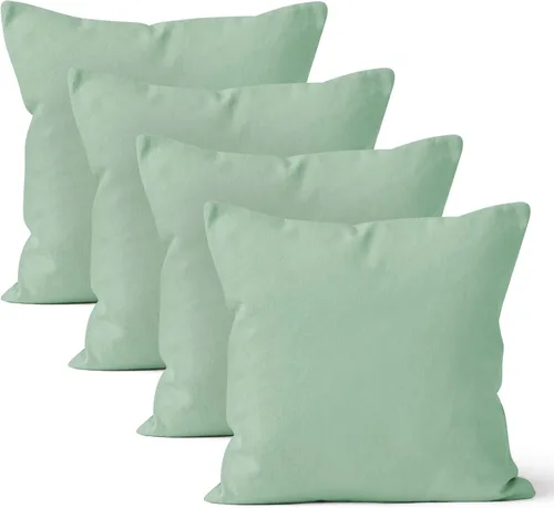 Vista 50 de Encasa XO Juego de 2 fundas de almohada de 12 x 12 pulgadas, color beige, sin rellenos, fundas de almohada de algodón para sala de estar, cama