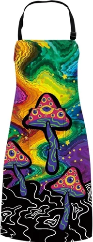Vista 4 de Delantal de cocina para mujeres y hombres, delantal de girasol, perezoso, lobo, animales, estampado, extra largo, delantal de cocina ajustable