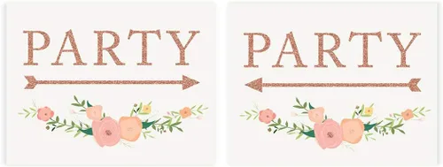 Vista 87 de Andaz Press Letreros de fiesta de boda, purpurina de oro rosa sintético con flores, 8.5 x 11 pulgadas, resalta tu versículo bíblico favorito