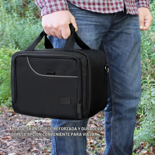 Vista 6 de USA Gear Funda para mezclador de DJ, bolsa mezcladora compacta de canales de audio con almacenamiento de accesorios para micrófonos, cables