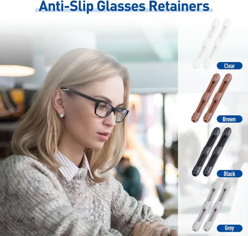 Vista 7 de lvvfit Lentes de silicona suave con puntas de sien, retenedores de lentes elásticos antideslizantes para lentes de sol, lentes de lectura, 6 pares