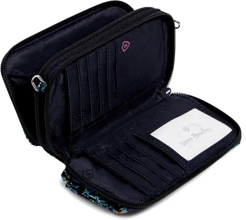 Vista 4 de Bolso cruzado todo en uno de algodón para mujer con protección RFID
