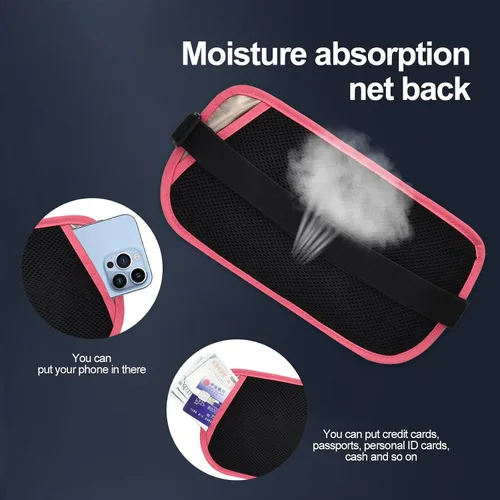 Vista 69 de DAITET Cinturón de dinero, soporte para pasaporte, cartera de viaje oculta segura con bloqueo RFID, riñonera encubierta (negro), Negro, Rfid