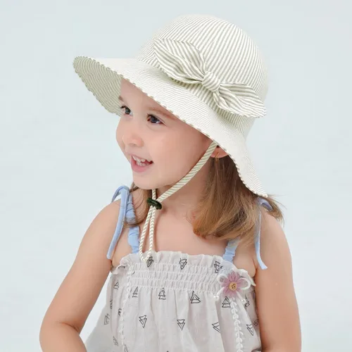 Vista 6 de Toddler Kids Baby Girl Sun Hat Floppy Cotton Summer Hat 50+ SPF Protective
