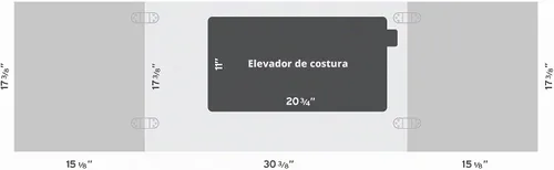 Vista 2 de Gabinete de costura y acolchado Kangaroo Bandicoot de Arrow Sewing con elevación, para sala de estar, color blanco ceniza