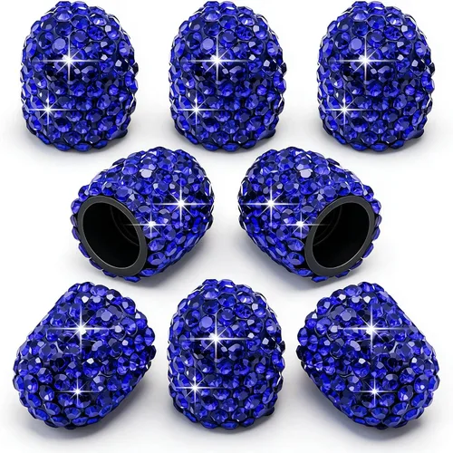 Vista 38 de 4 tapas de válvula de vástago de neumático de diamantes de cristal brillante, a prueba de polvo, tapas universales para válvulas de neumáticos