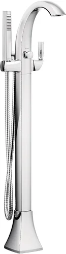 Vista 10 de Moen Voss 695BG - Llenador de bañera independiente de un solo mango de oro cepillado con ducha de mano