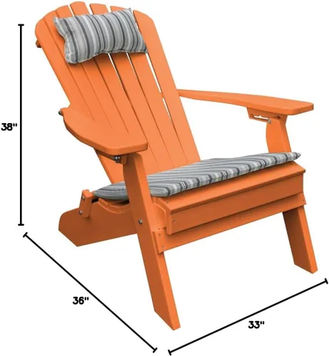 Vista 2 de A & L Furniture Polywood - Silla Adirondack plegable/reclinable, tamaño único, Naranja