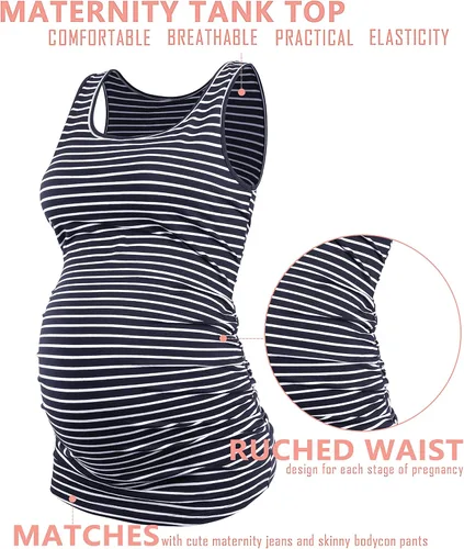 Vista 3 de Camiseta sin mangas para maternidad, tallas grandes