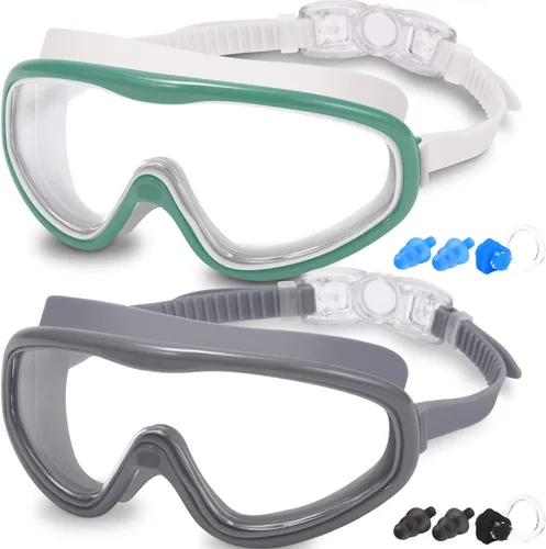 Vista 10 de Braylin Gafas de natación para adultos, paquete de 2 gafas de natación de visión amplia para hombres, mujeres, jóvenes, adolescentes, antivaho y más