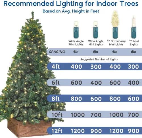 Vista 6 de Novelty Lights Guirnalda de luces LED multicolor de Navidad de 50 pies, 100 luces LED de Navidad de 6 pulgadas de espacio en cable marrón