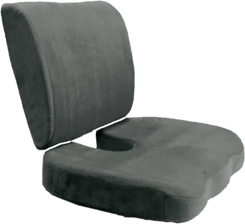 Vista 6 de Bookishbunny Juego de 2: Cojín de asiento ortopédico de espuma viscoelástica para alivio del dolor de ciática y alivio del dolor de espalda baja