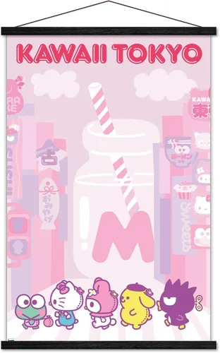 Vista 8 de Trends International Hello Kitty and Friends - Póster de pared Kawaii de Tokio, 22.37 x 34.00 pulgadas, paquete de impresión premium y colgador