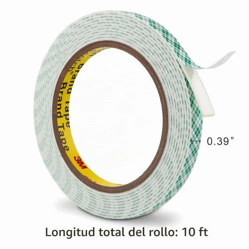 Vista 3 de Cinta de espuma de doble cara 0.39" x 10 pies Fabricada con cinta de espuma 3M de pelar y pegar Cinta de montaje Cinta de doble capa de uretano