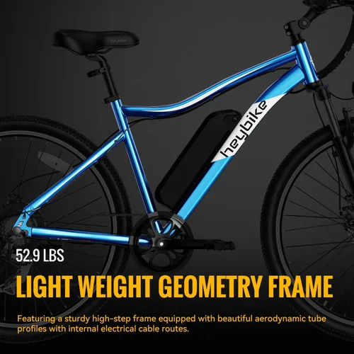 Vista 6 de Heybike Bicicleta eléctrica Race Max para adultos con motor de pico de 750 W, velocidad máxima de 28 mph, bicicleta eléctrica de batería extraíble
