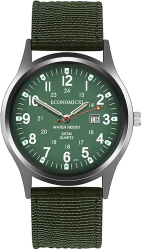 Vista 2 de Relojes de nailon para hombre, impermeable, analógico, de cuarzo, con fecha, reloj digital para hombre