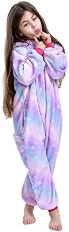 Vista 4 de Pijama de unicornio unisex para niños, enteritos para disfraz, Halloween