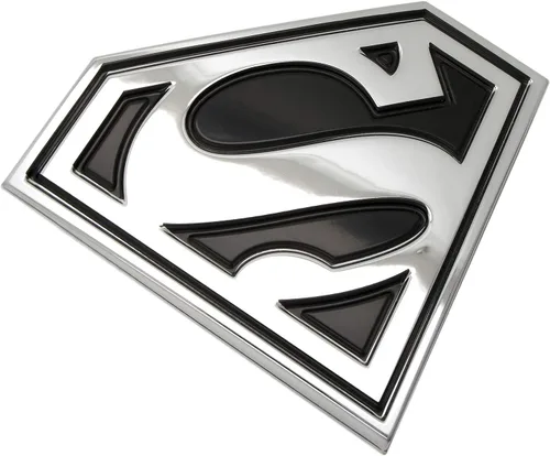 Vista 2 de Fan Emblems Insignia de coche 3D de Superman – Batman v Superman: El amanecer de la justicia (cromo negro)