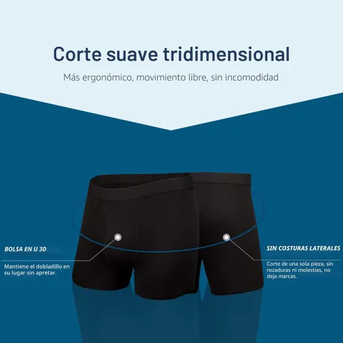 Vista 3 de BAMBOO COOL Calzoncillos tipo bóxer ultra suaves para hombre, paquete