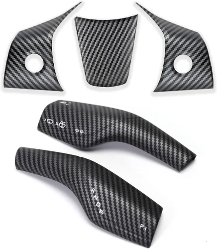 Vista 10 de Compatible con Tesla Model 3 Y 2021-2023, Real 3K240G de fibra de carbono para volante de columna de palanca de cambios, accesorios de decoración
