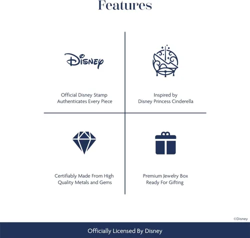 Vista 5 de Jewelili Enchanted Disney Fine Jewelry - Aretes de oro rosa de 10 quilates y plata de ley de 110 Cttw con diamante blanco redondo natural, Metal