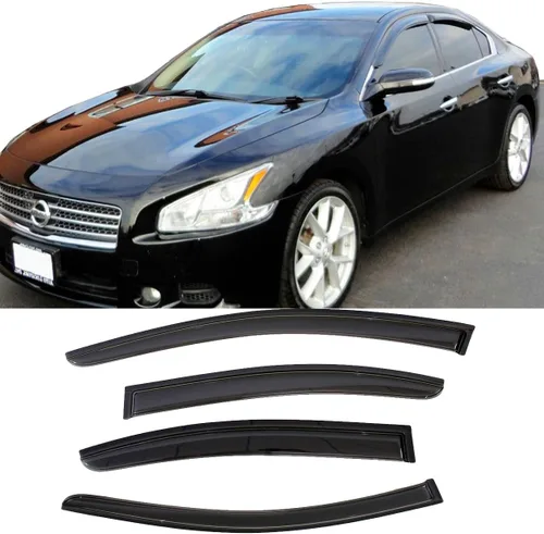 Vista 11 de Viseras de ventana para Nissan Rogue 2009-2013, Rogue Select 94076 2014-2015 4pcs Outside Tape-on Rain Guards Dark Smoke Window Vent Deflector