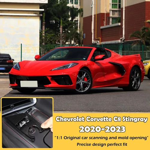 Vista 6 de CHEAYAR Cubierta de panel de palanca de cambios compatible con Chevrolet Corvette C8 2020-2023, interruptor antideslizante ESP de automóvil, sensor
