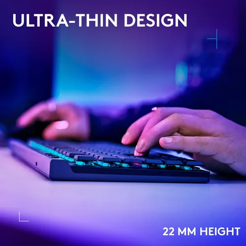 Vista 4 de Logitech G 515 Lightspeed TKL - Teclado inalámbrico para juegos de perfil bajo, LIGHTSYNC RGB, diseño delgado sin teclas, teclas PBT de doble
