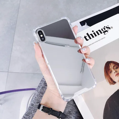 Vista 22 de Funda compatible con iPhone 11 con espejo con parachoques a prueba de golpes, parte trasera dura, delgada, cubierta protectora delgada para niñas