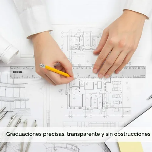Vista 7 de Regla recta de plástico para estudiantes, escuela, oficina, 2