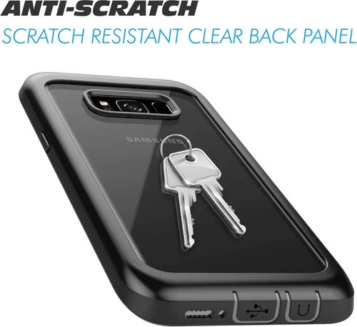 Vista 5 de Funda para Samsung Galaxy S8, carcasa de cuerpo completo con protector de pantalla integrado, delgado, transparente, absorbente de golpes, a prueba