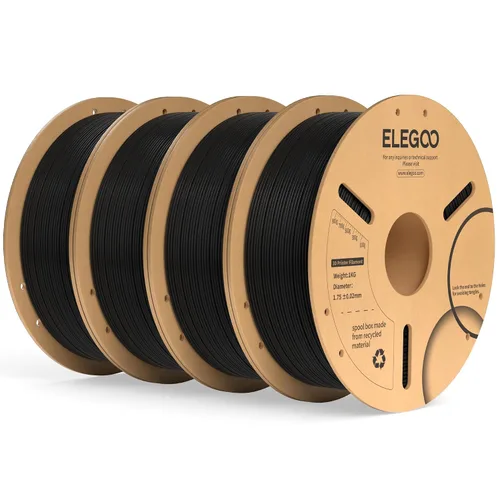 Vista 17 de ELEGOO Paquete de filamento PLA Plus negro 10KG, filamento para impresora 3D PLA+ resistente de 1.75mm precisión dimensional +/- 0.02mm, paquete
