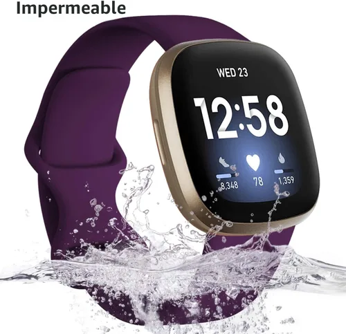 Vista 3 de Dirrelo Bandas compatibles con Fitbit Sense/Versa 3 / Versa 4 / Sense 2, correa deportiva de TPU suave, pulsera de repuesto para mujeres y hombres A