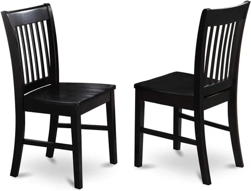 Vista 5 de East West Furniture DUNO5-BLK-W - Juego de mesa de comedor de 5 piezas, incluye una mesa rectangular de madera y 4 sillas de comedor de cocina, 36 x