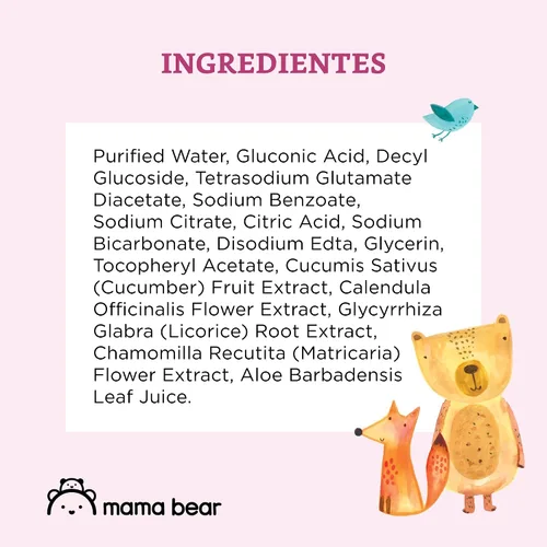 Vista 6 de Marca Amazon - Toallitas Mama Bear para manos y cara de bebé, sin perfume, 180 unidades (9 paquetes de 20)