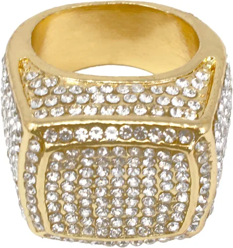 Vista 3 de Charles Raymond BIG Bling Bling Hip Hop Iced Out - Anillo de lujo de gran tamaño para hombre - 444, Piedras de metalcirconita cúbica Diamantes
